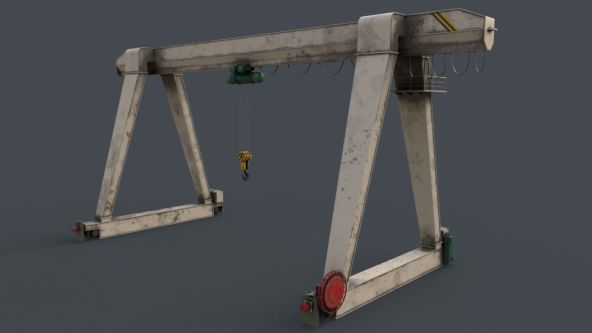 PBR Single Girder Gantry Crane V1 - Multi color Pack 3D Model Collection_91
