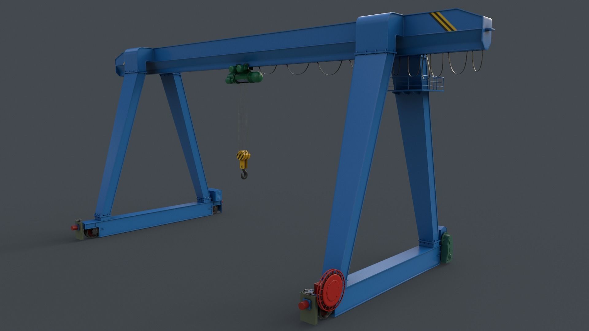 PBR Single Girder Gantry Crane V1 - Multi color Pack 3D Model Collection_109