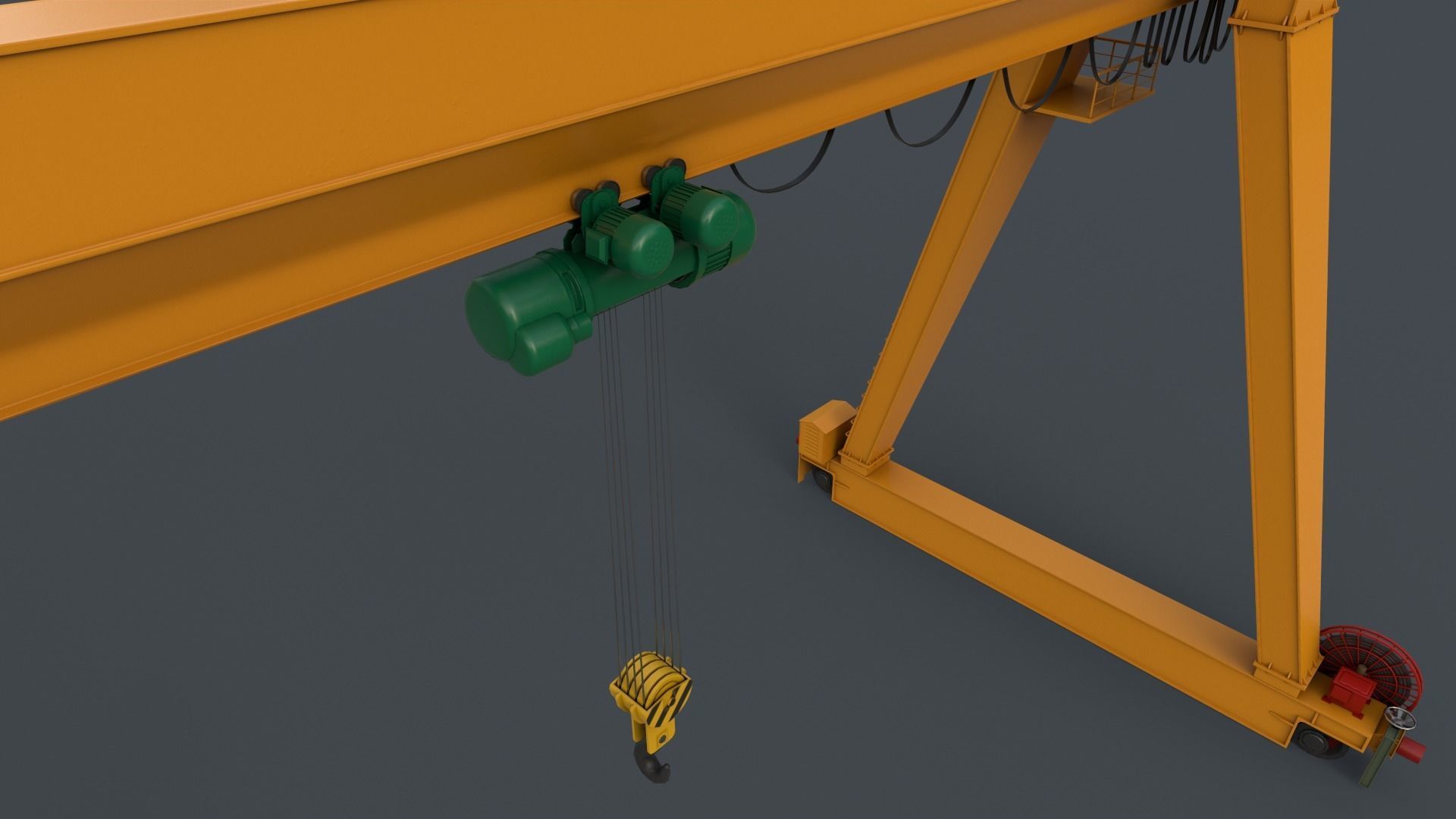 PBR Single Girder Gantry Crane V1 - Multi color Pack 3D Model Collection_42
