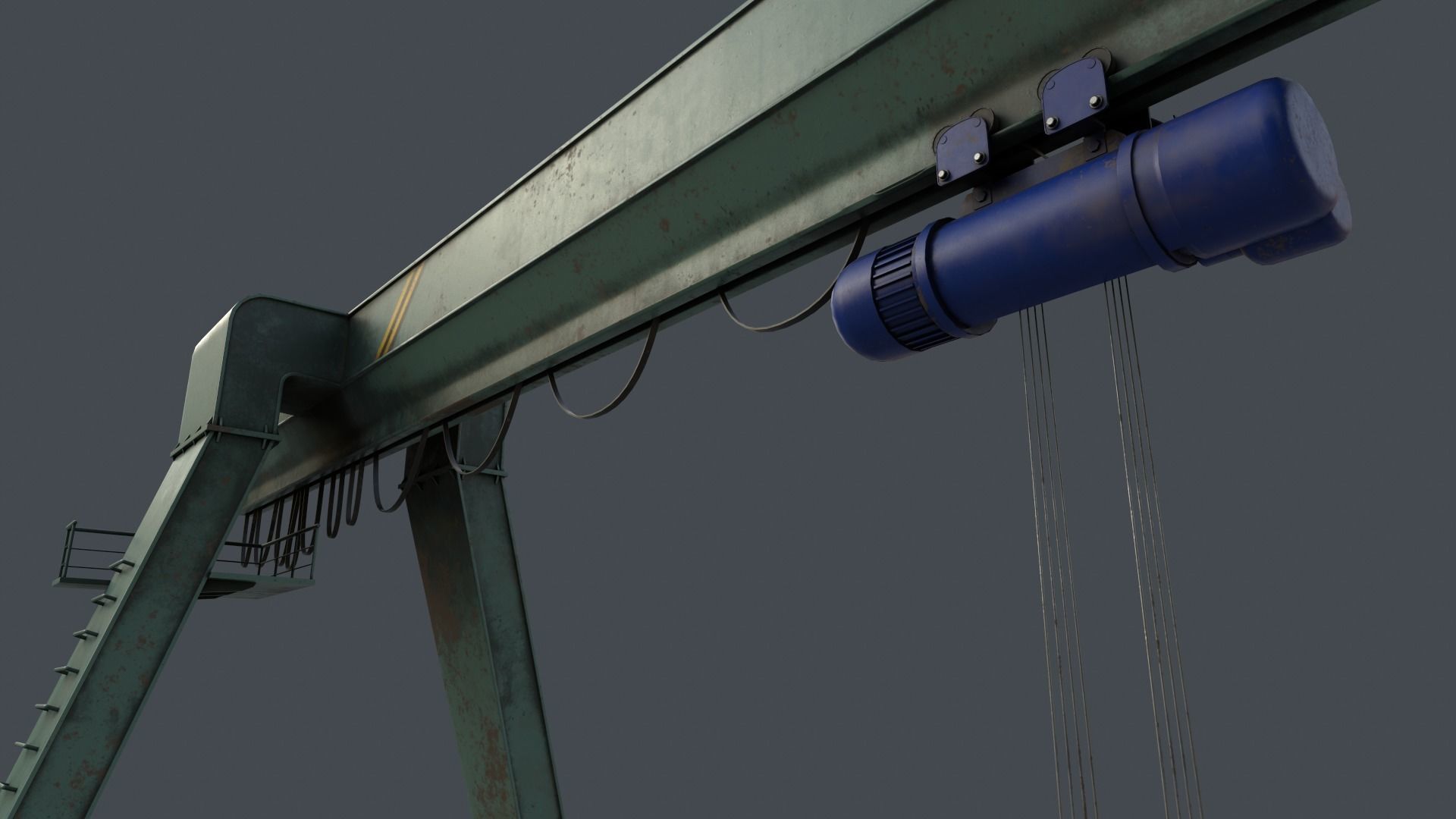 PBR Single Girder Gantry Crane V1 - Multi color Pack 3D Model Collection_58