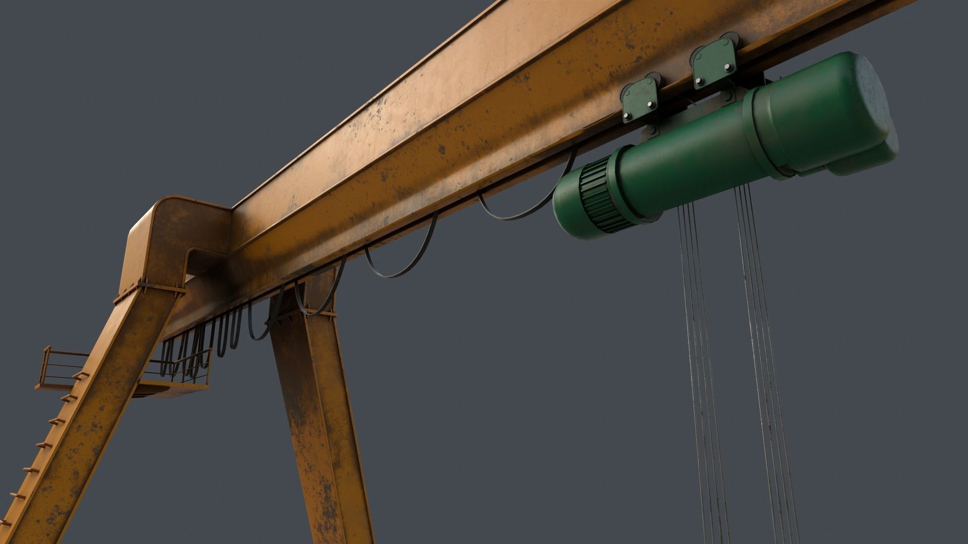 PBR Single Girder Gantry Crane V1 - Multi color Pack 3D Model Collection_65