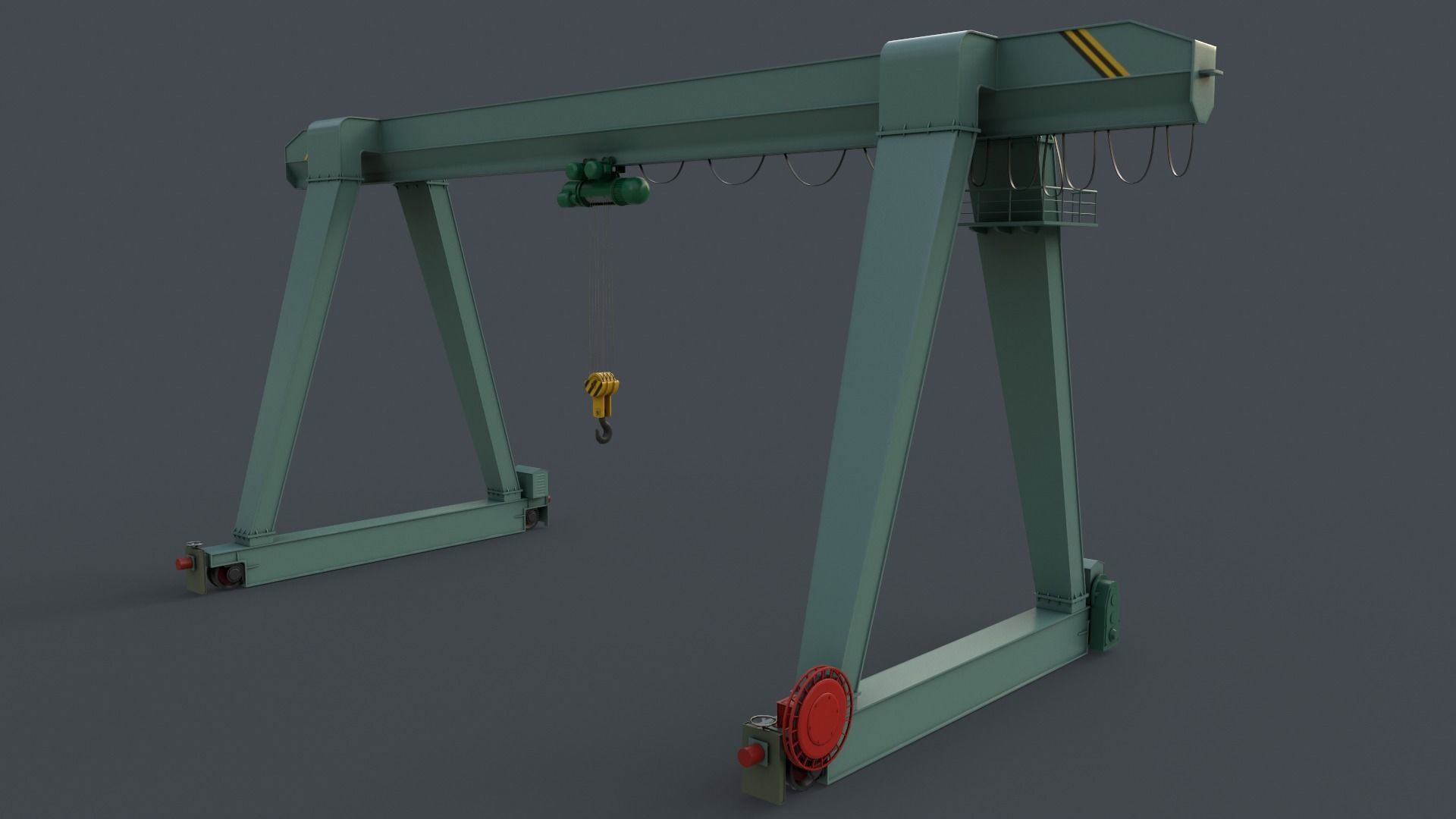 PBR Single Girder Gantry Crane V1 - Multi color Pack 3D Model Collection_81
