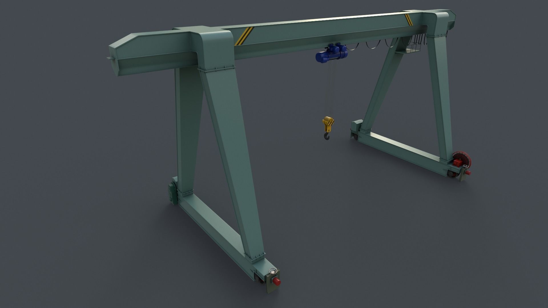 PBR Single Girder Gantry Crane V1 - Multi color Pack 3D Model Collection_31