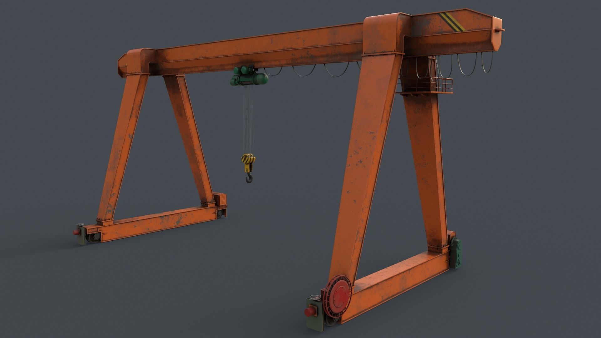 PBR Single Girder Gantry Crane V1 - Multi color Pack 3D Model Collection_90