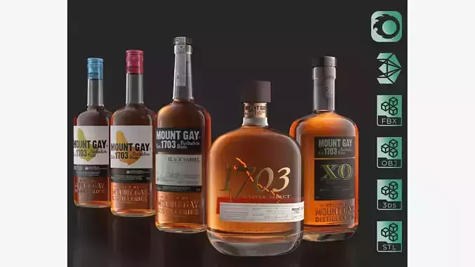 Mount Gay Barbados Rum Bottles Pack 01