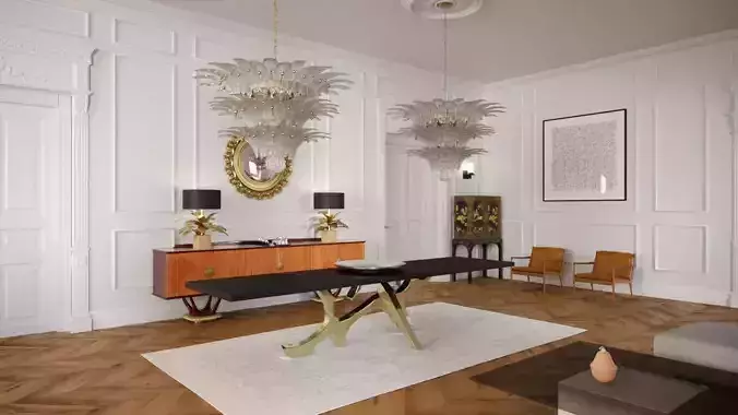 Furniture set scene 3D model