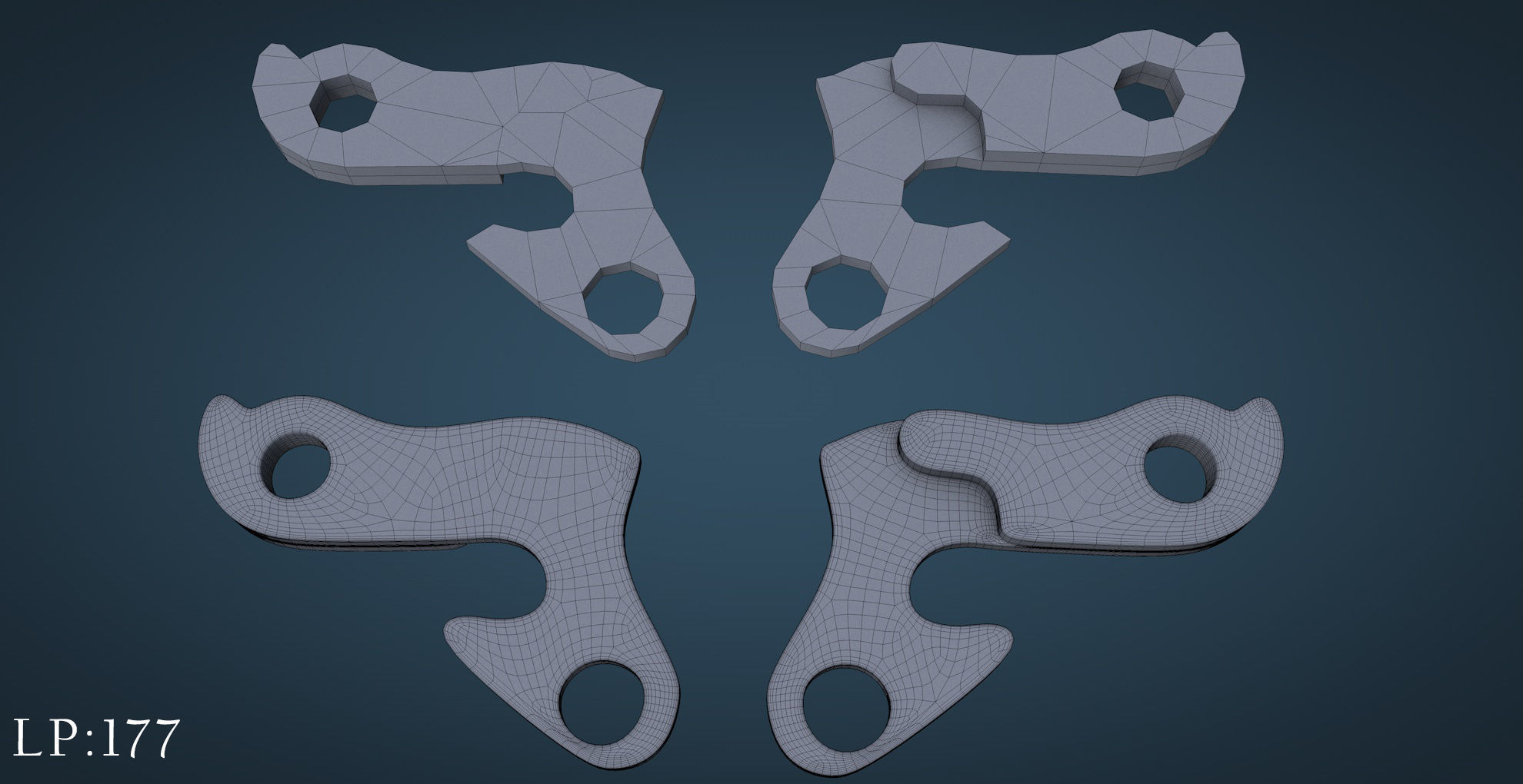 Bicycle mountain bike Low-poly 3D model_19