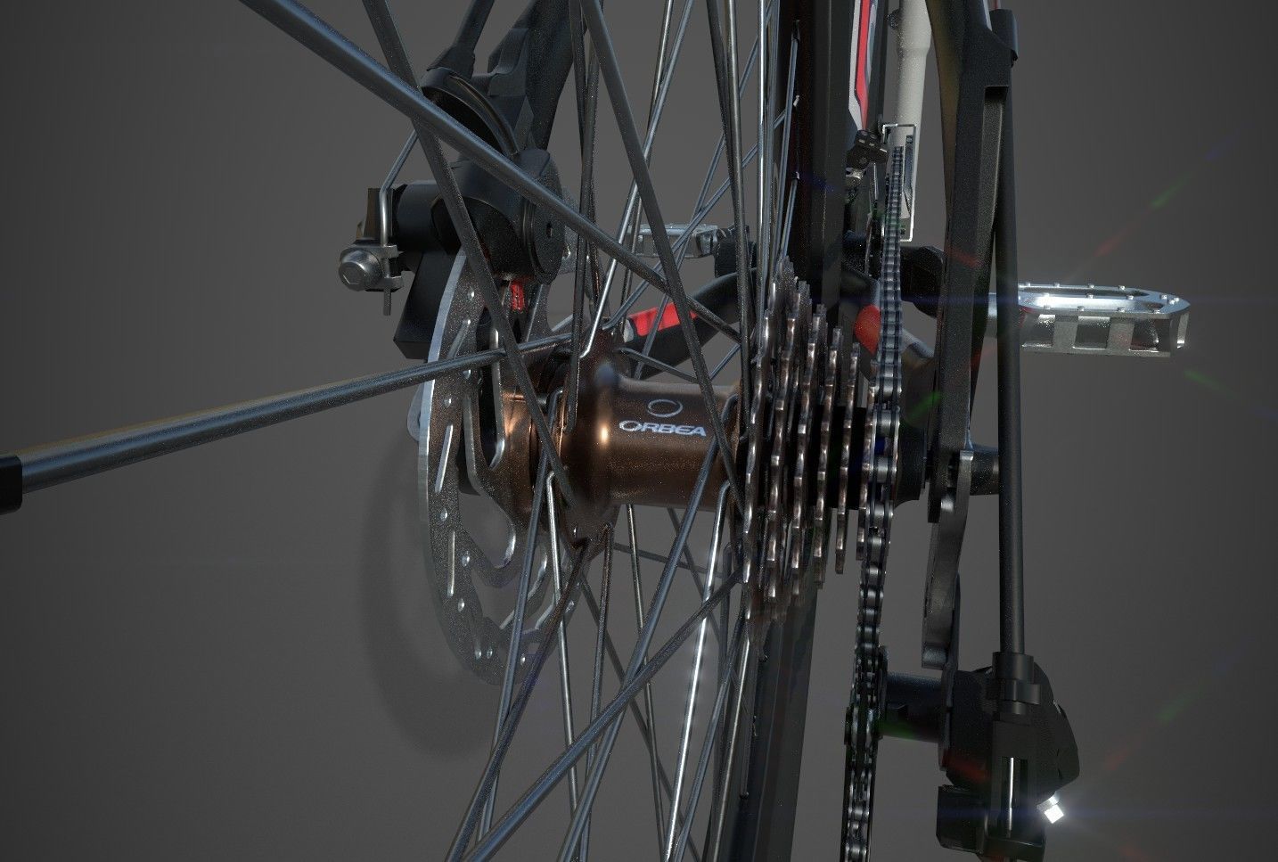 Bicycle mountain bike Low-poly 3D model_38