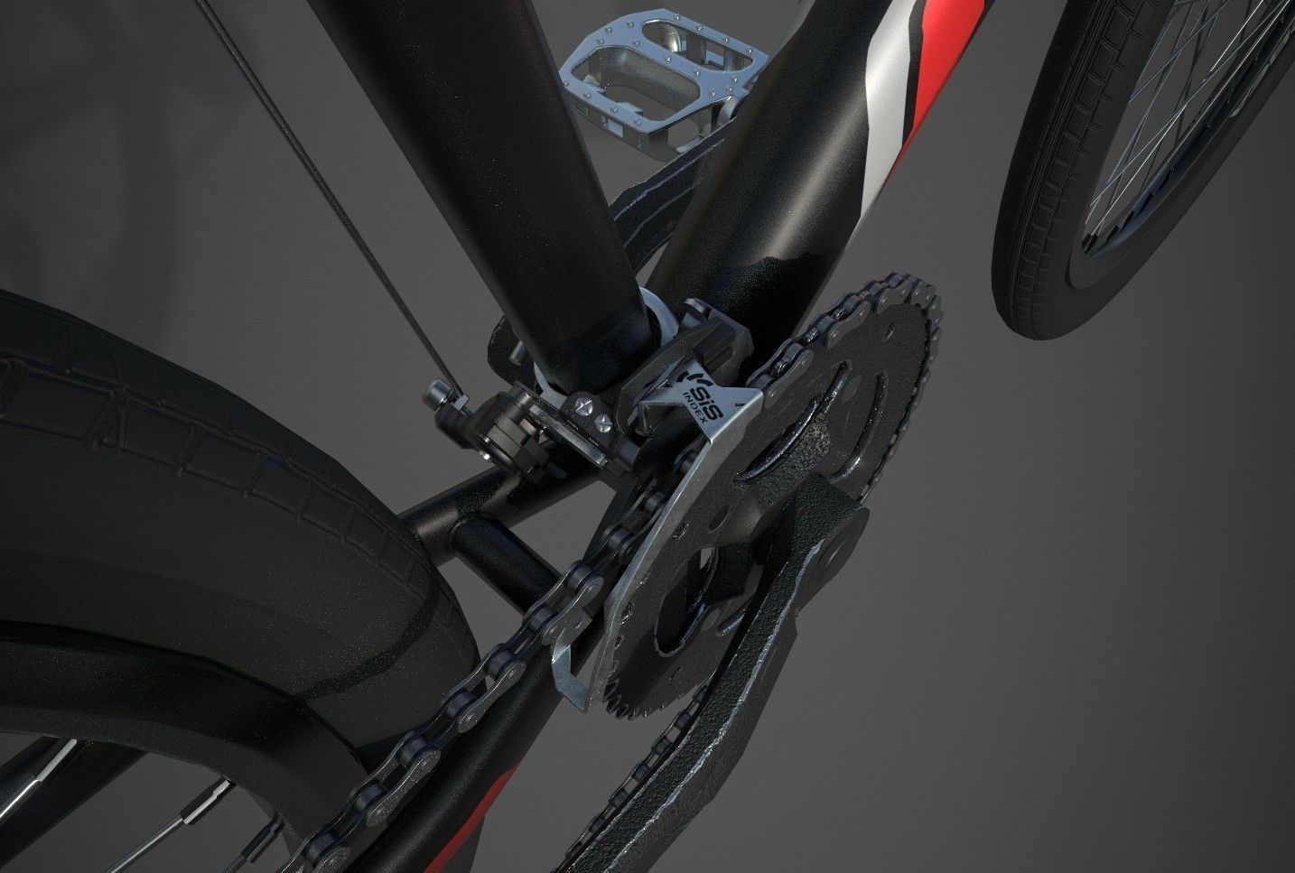 Bicycle mountain bike Low-poly 3D model_40