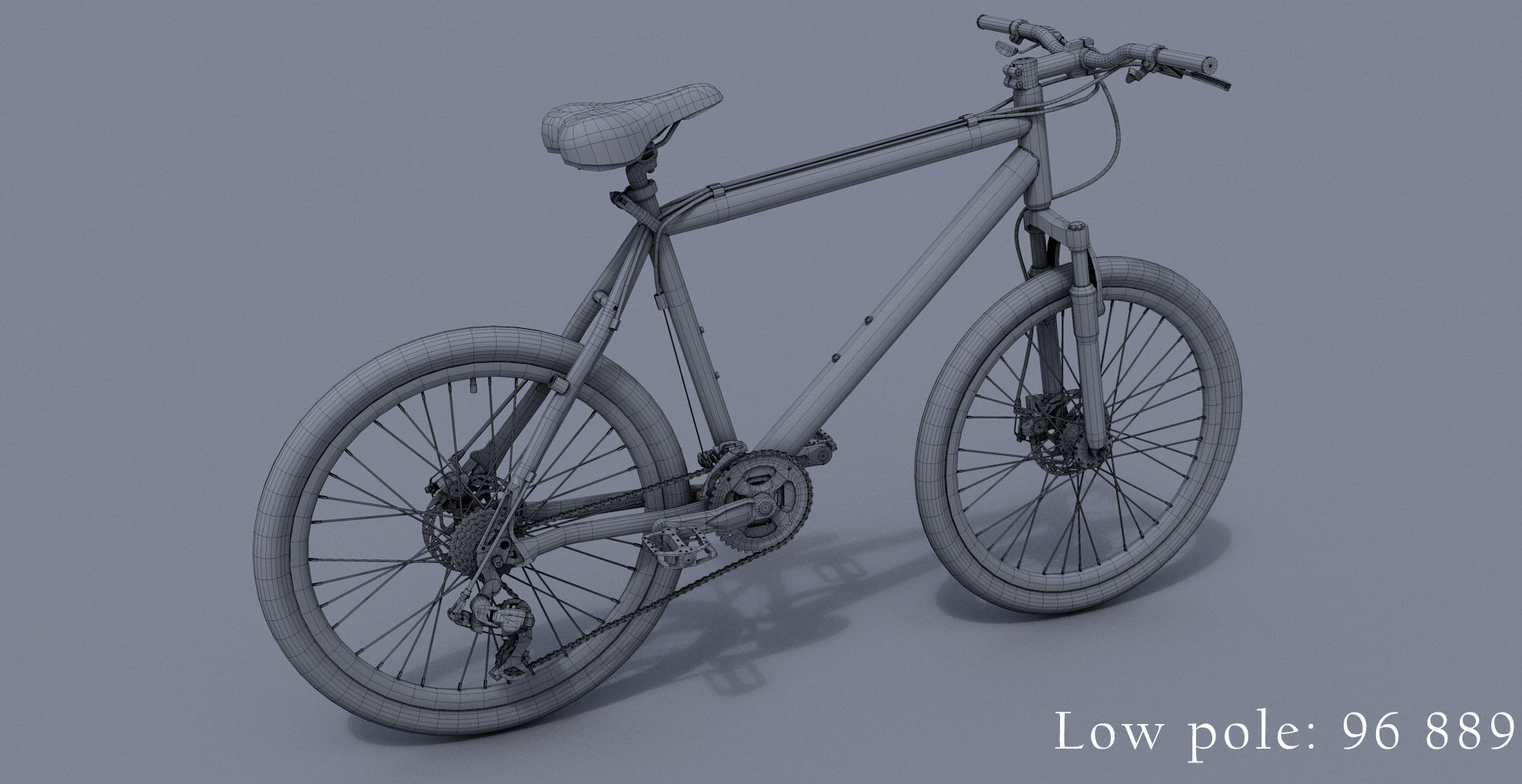 Bicycle mountain bike Low-poly 3D model_2