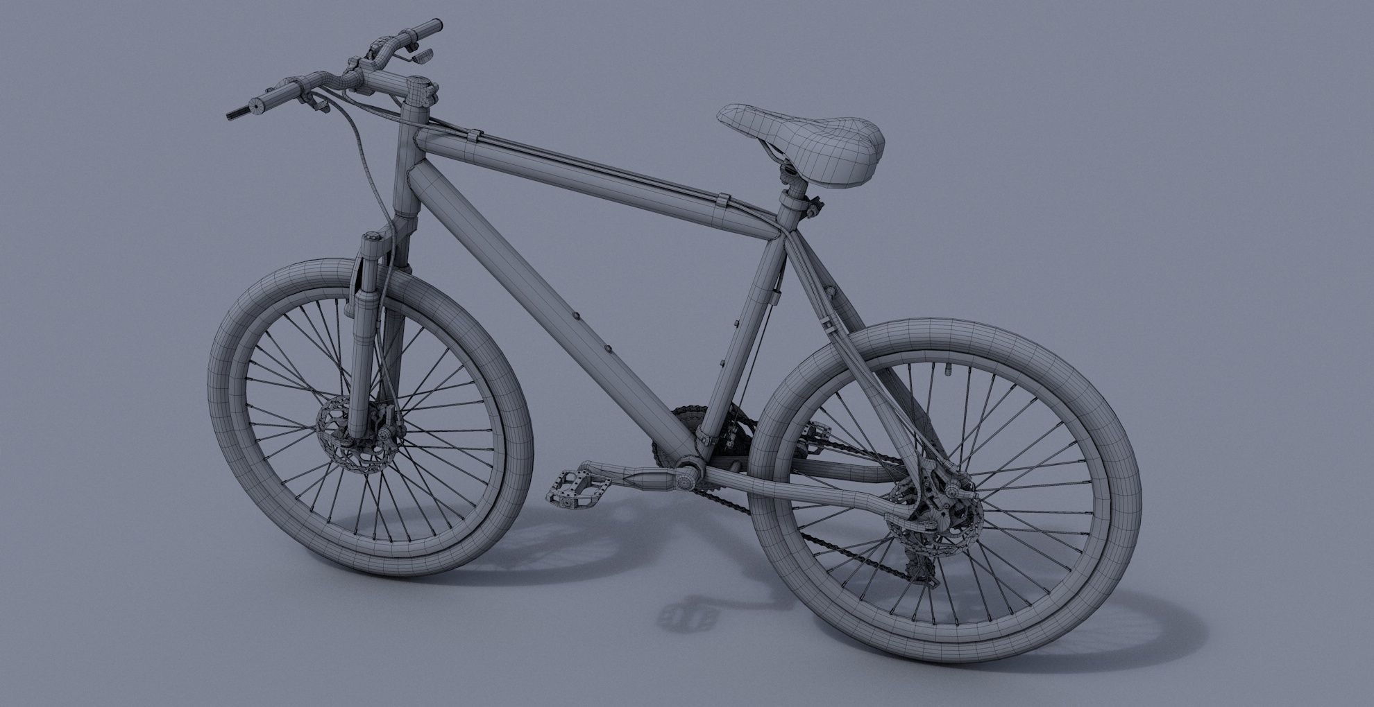Bicycle mountain bike Low-poly 3D model_3