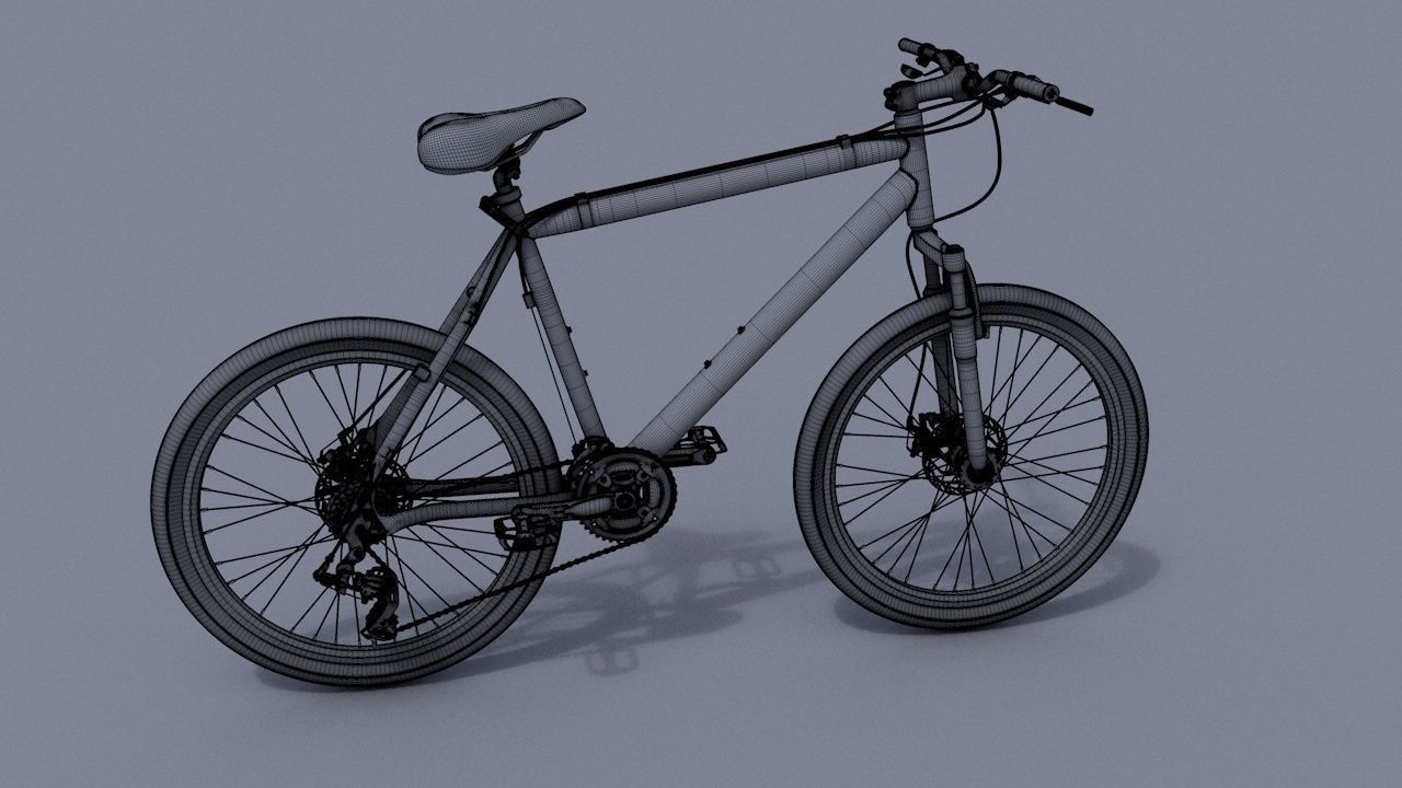 Bicycle mountain bike Low-poly 3D model_4