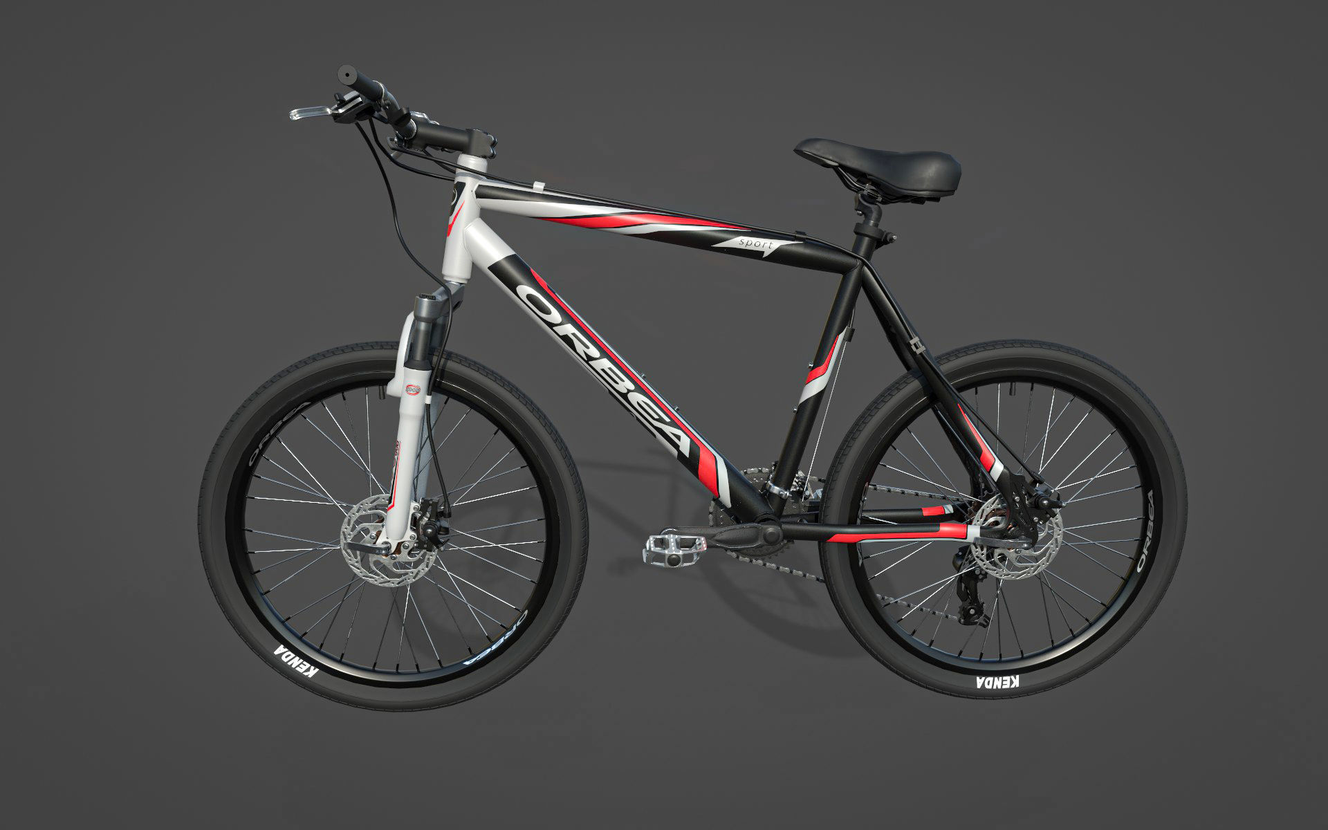 Bicycle mountain bike Low-poly 3D model_1