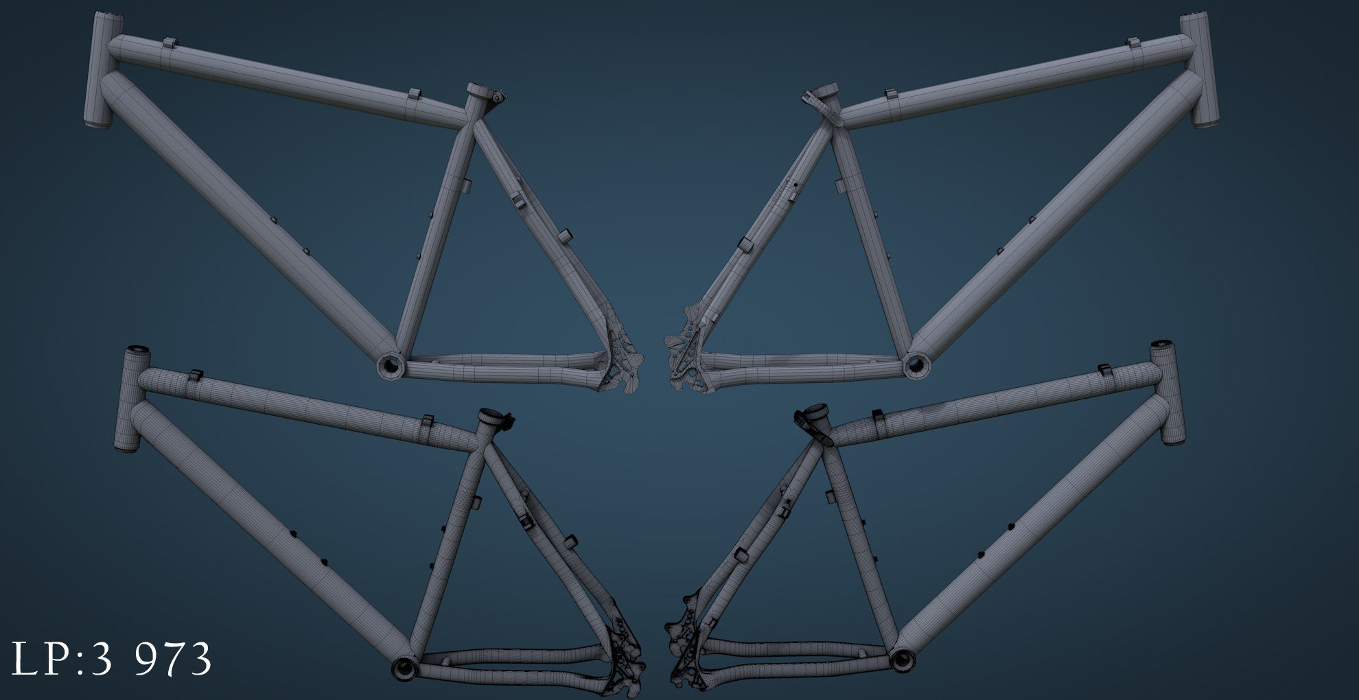 Bicycle mountain bike Low-poly 3D model_17
