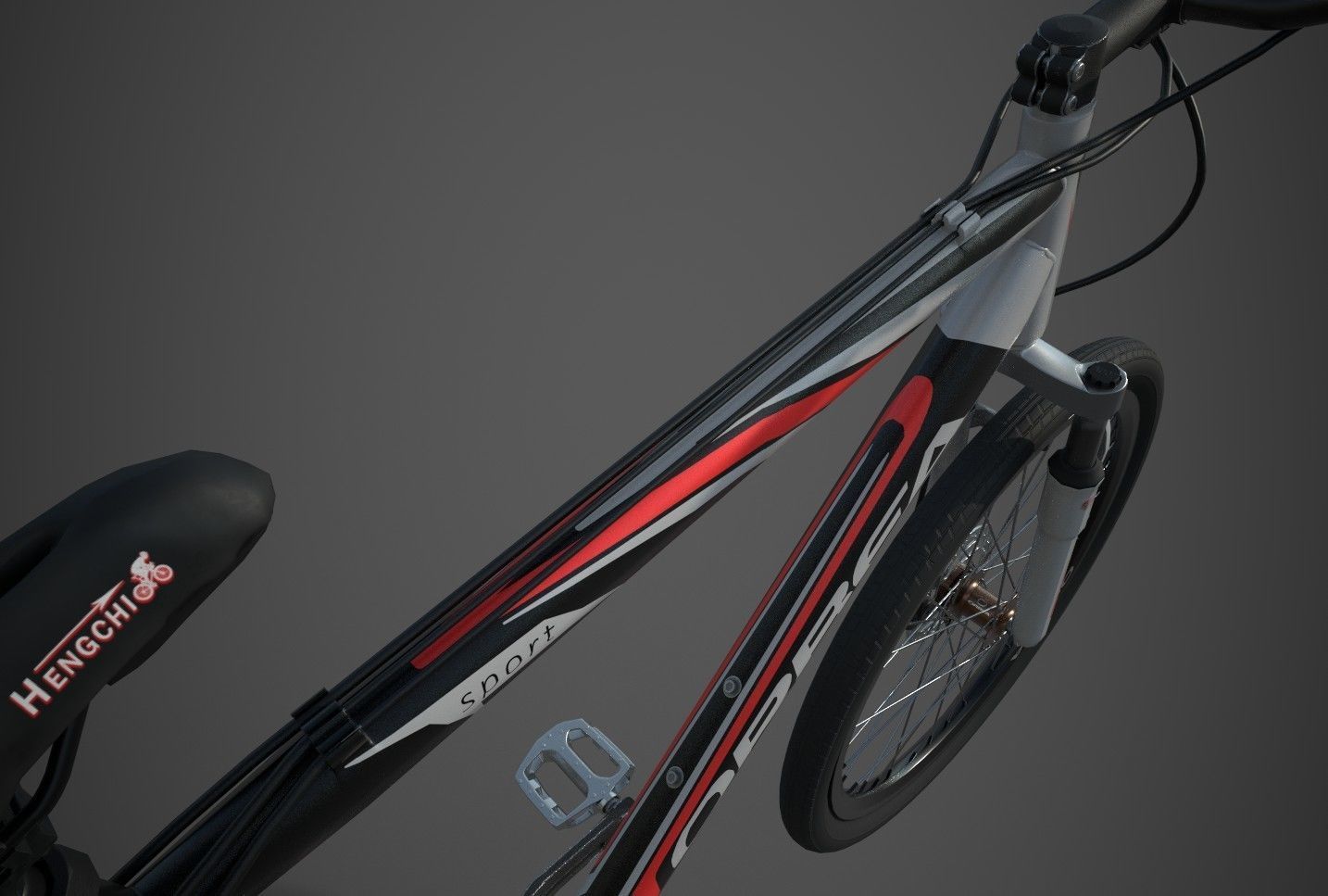 Bicycle mountain bike Low-poly 3D model_35