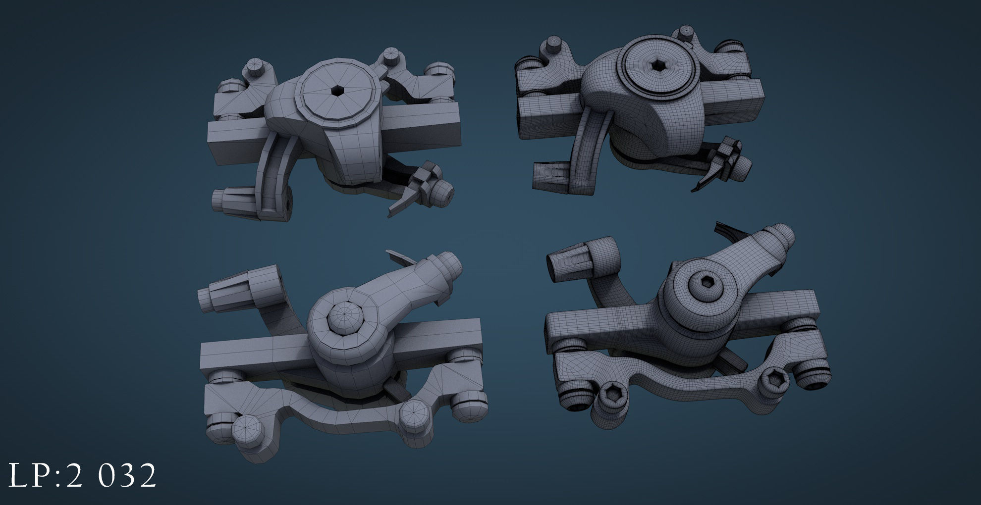 Bicycle mountain bike Low-poly 3D model_15