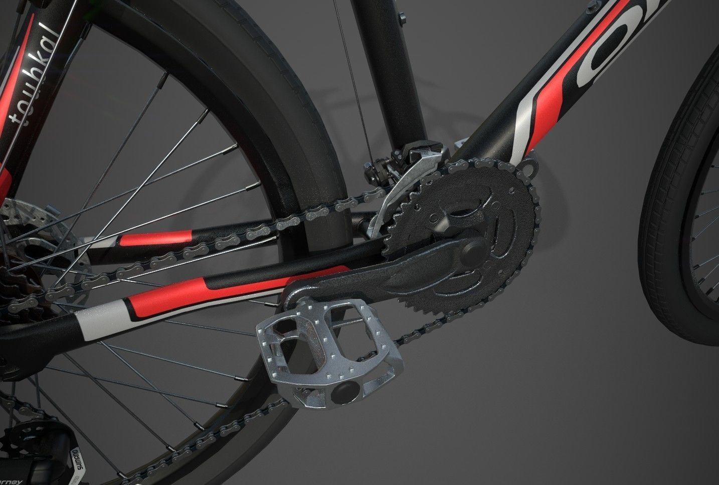 Bicycle mountain bike Low-poly 3D model_41