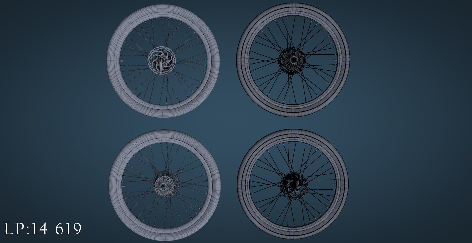 Bicycle mountain bike Low-poly 3D model_23