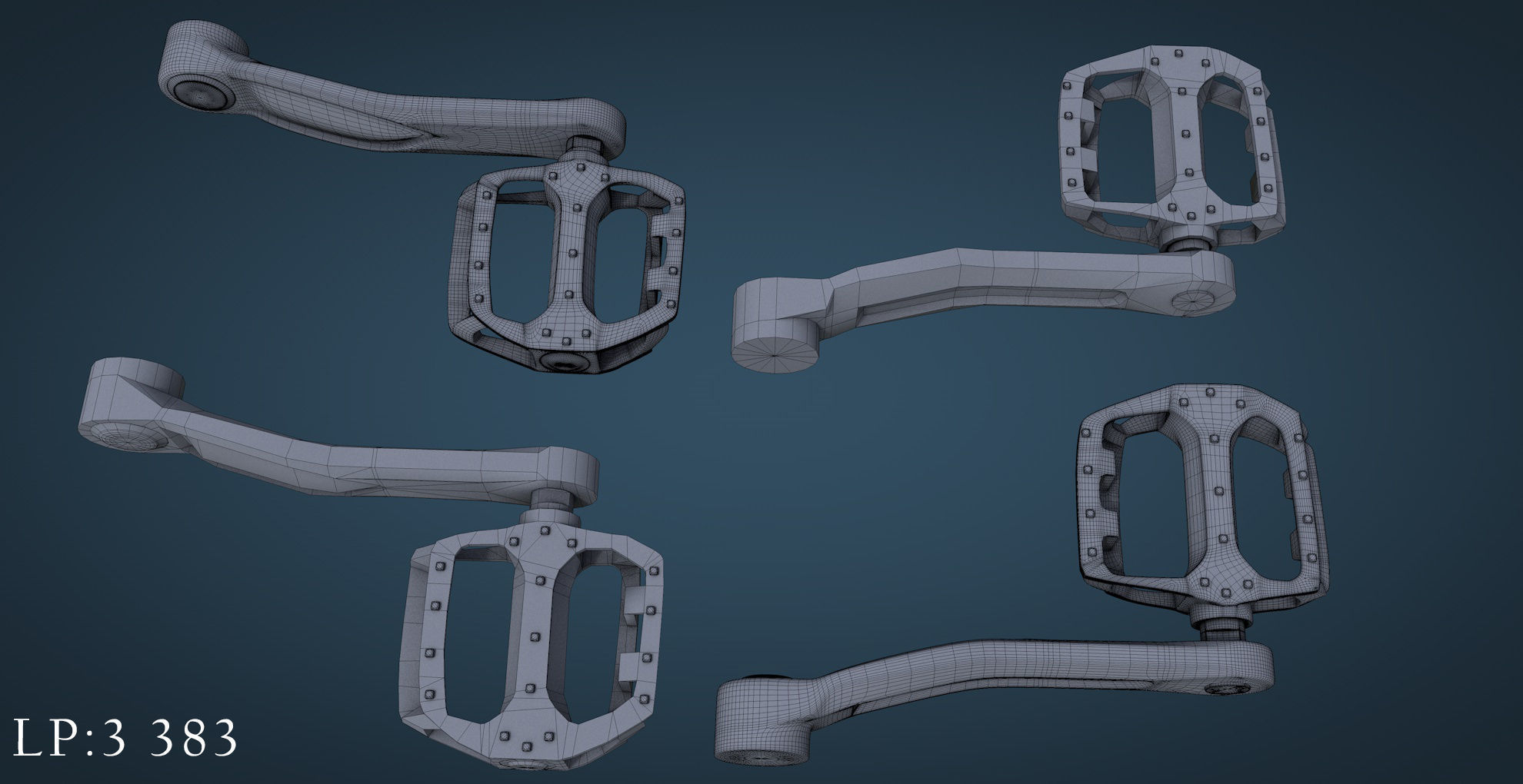 Bicycle mountain bike Low-poly 3D model_22