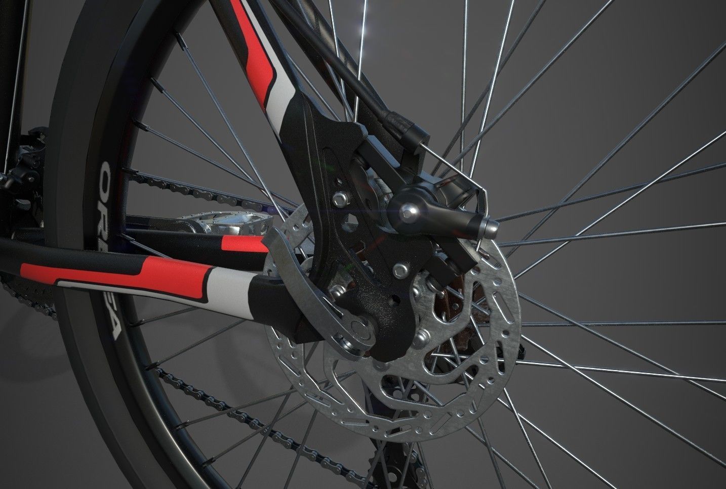 Bicycle mountain bike Low-poly 3D model_39