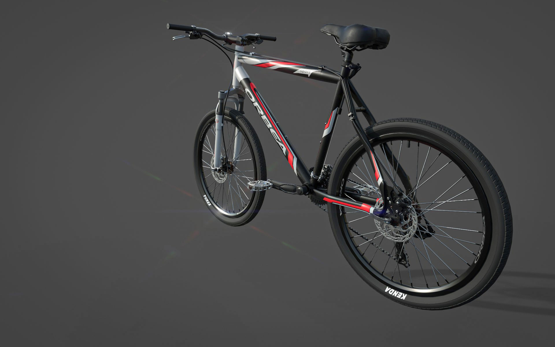 Bicycle mountain bike Low-poly 3D model_7