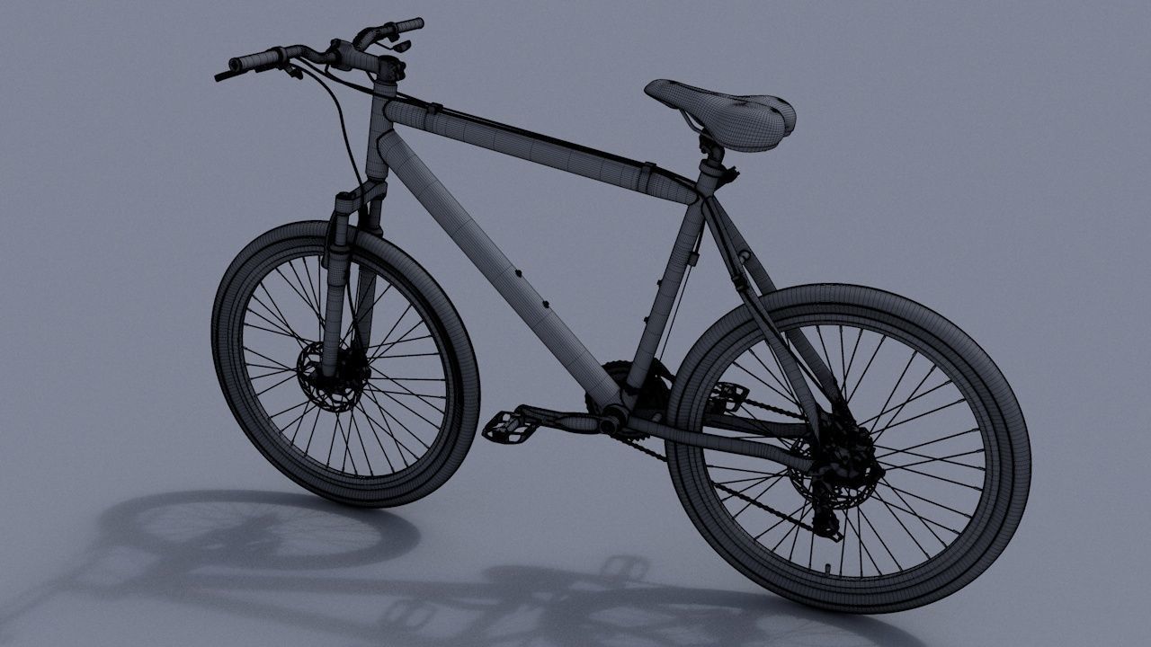Bicycle mountain bike Low-poly 3D model_5