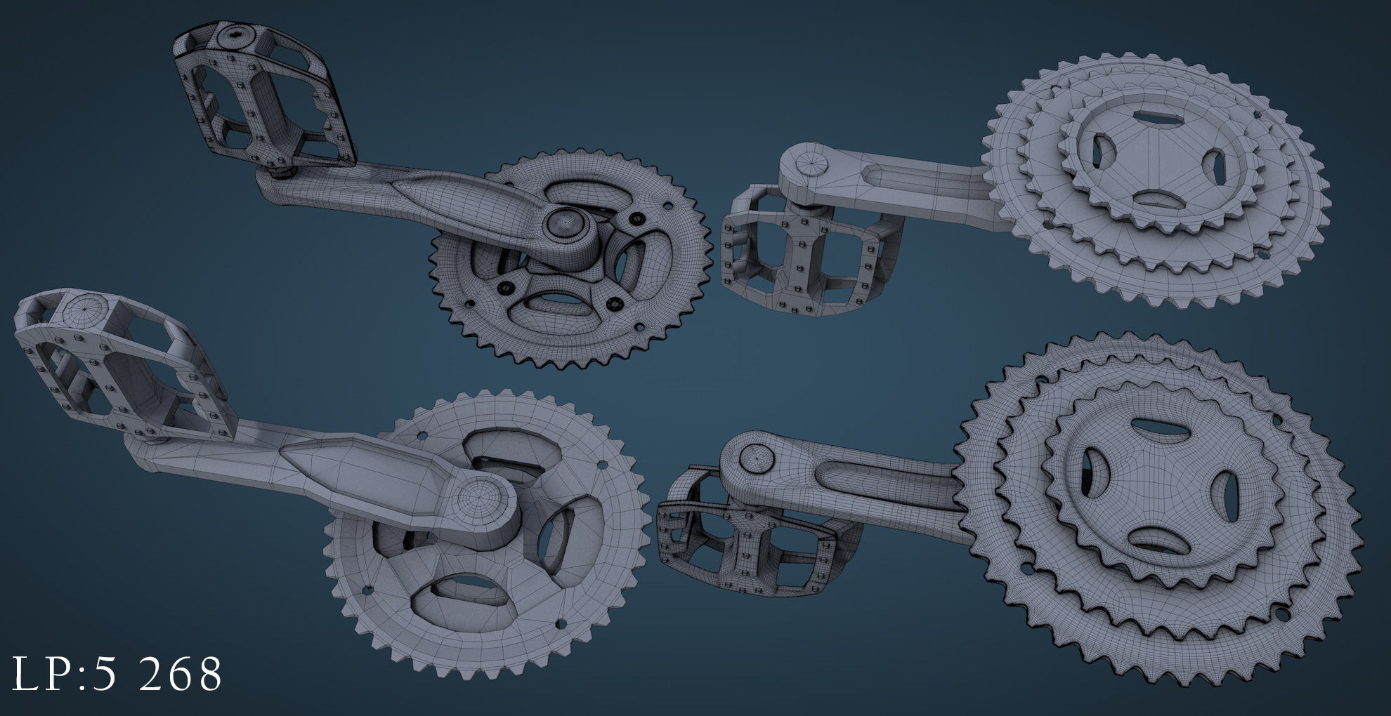 Bicycle mountain bike Low-poly 3D model_21