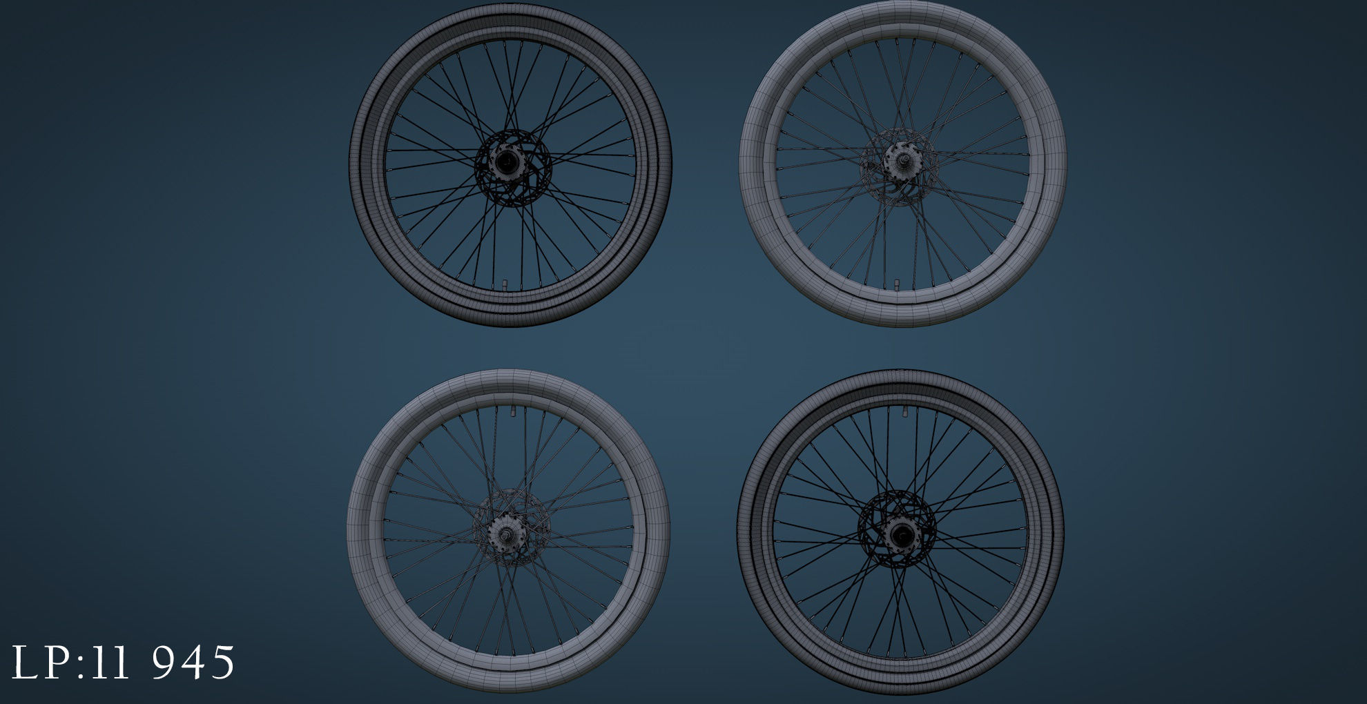 Bicycle mountain bike Low-poly 3D model_28
