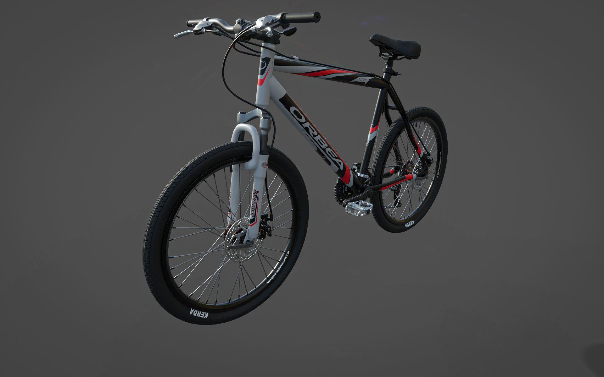 Bicycle mountain bike Low-poly 3D model_6
