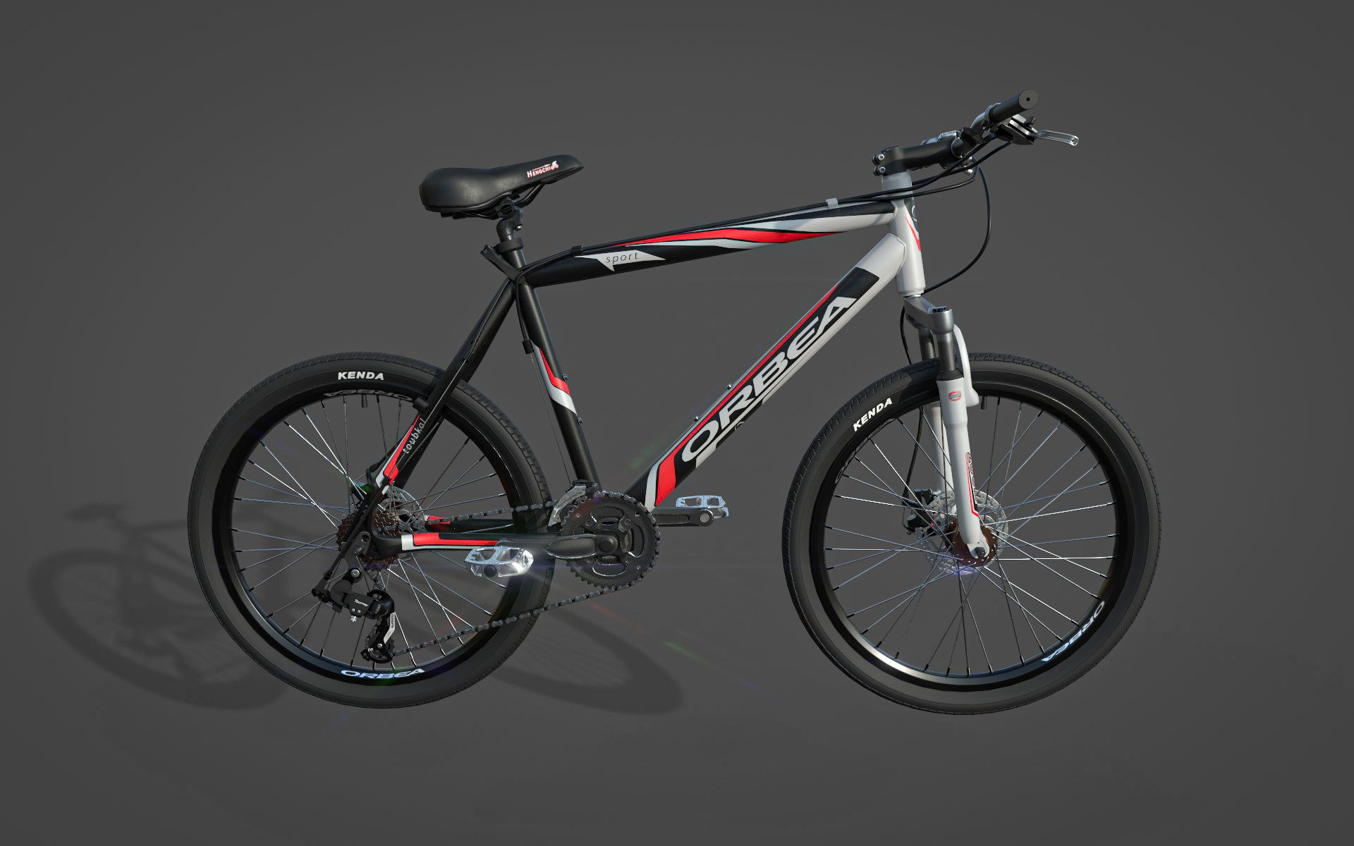 Bicycle mountain bike Low-poly 3D model_13