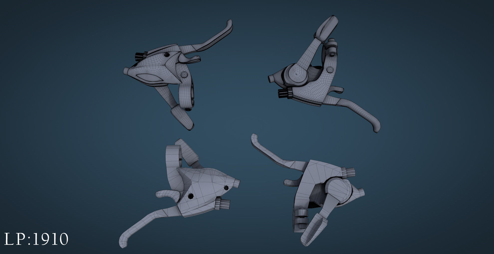 Bicycle mountain bike Low-poly 3D model_14