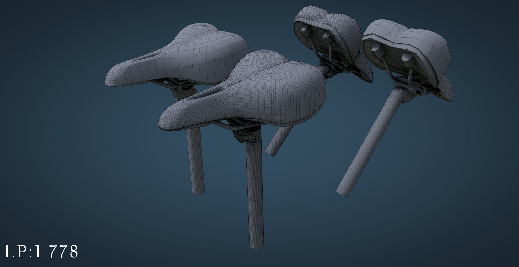 Bicycle mountain bike Low-poly 3D model_26