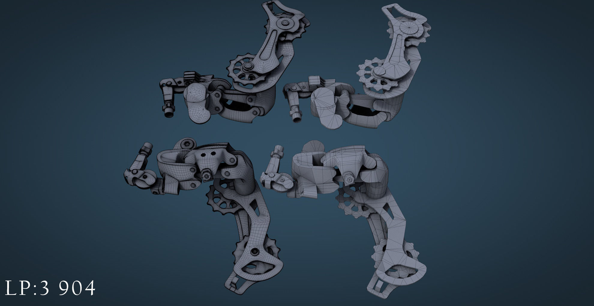 Bicycle mountain bike Low-poly 3D model_20