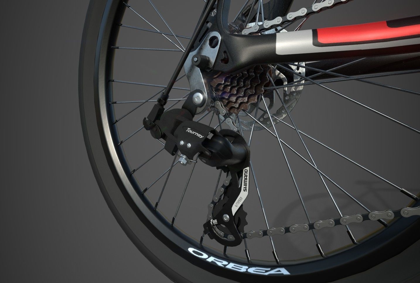 Bicycle mountain bike Low-poly 3D model_32