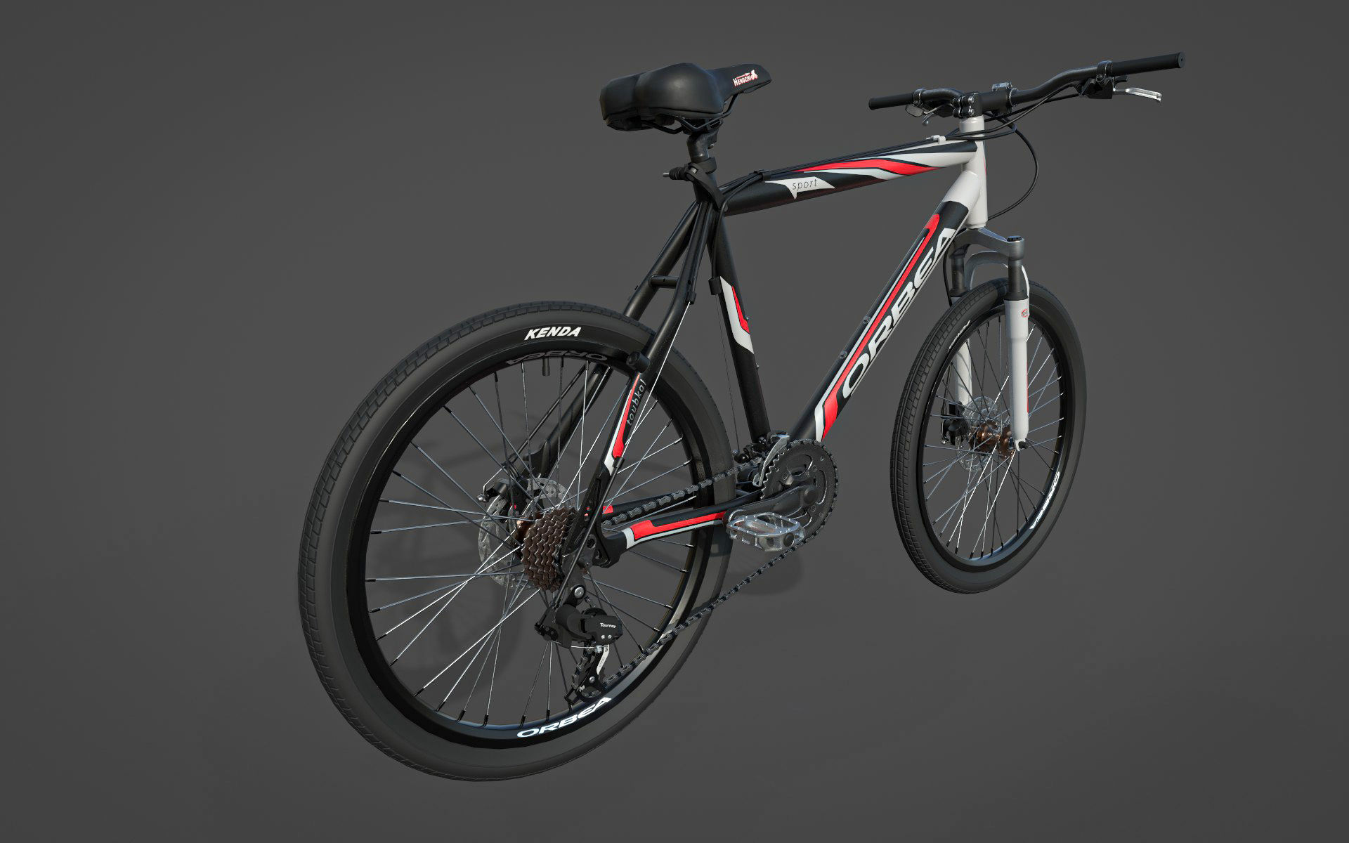 Bicycle mountain bike Low-poly 3D model_8