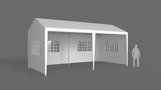Event Tent 6x3 Meters 3D model