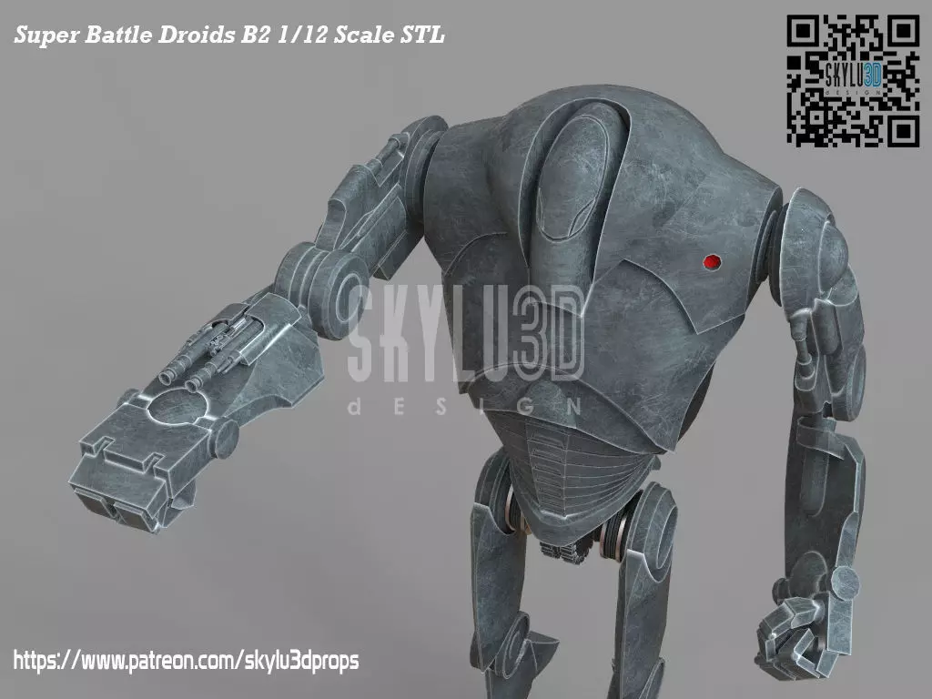 B2 Super Battle Droid Black Series Scale 3d print ready STL 3D print model_0