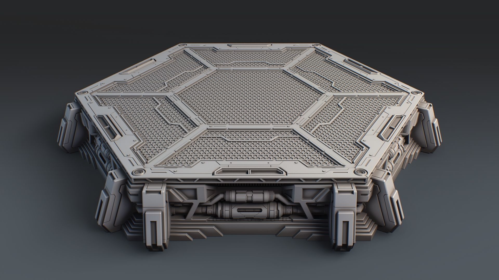 Sci-Fi Mecha Platform Kit Vol 01 3D model_7