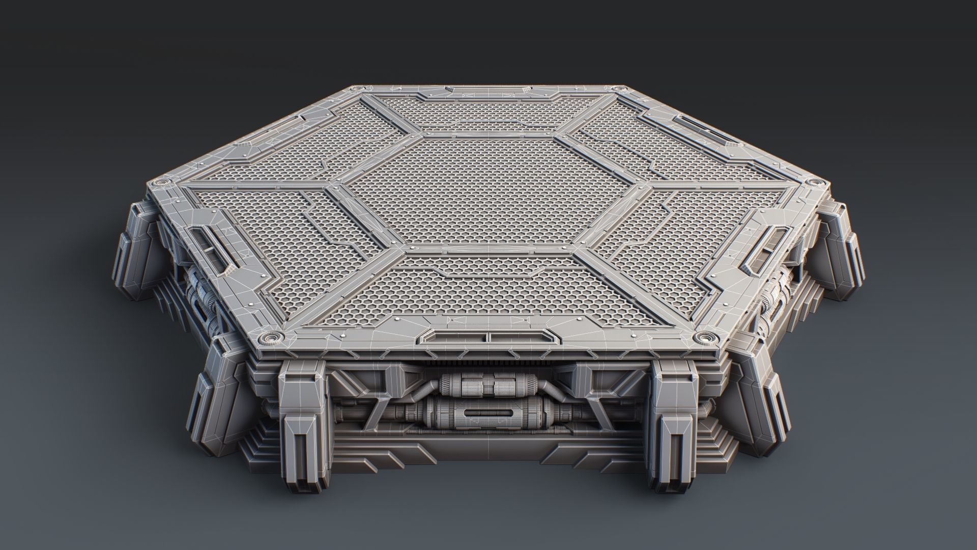 Sci-Fi Mecha Platform Kit Vol 01 3D model_8