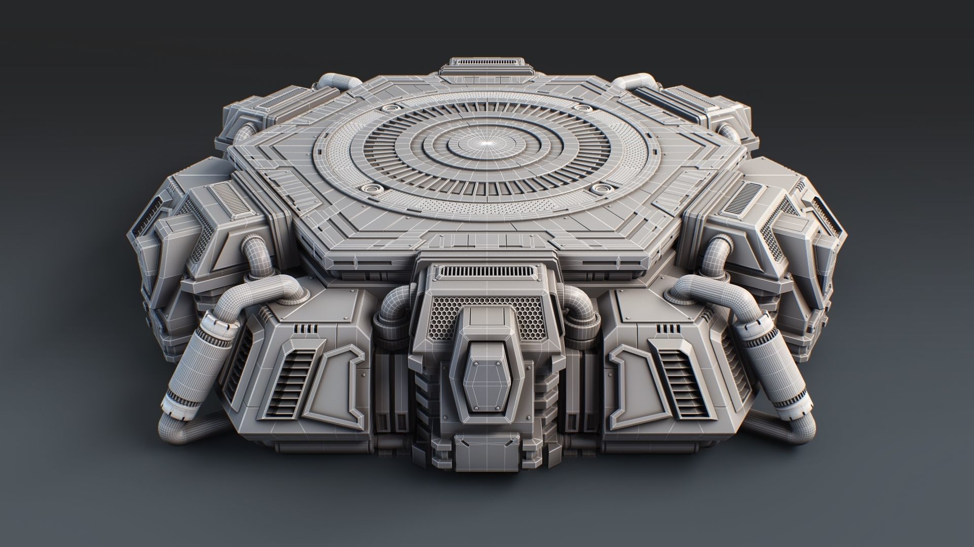 Sci-Fi Mecha Platform Kit Vol 01 3D model_4