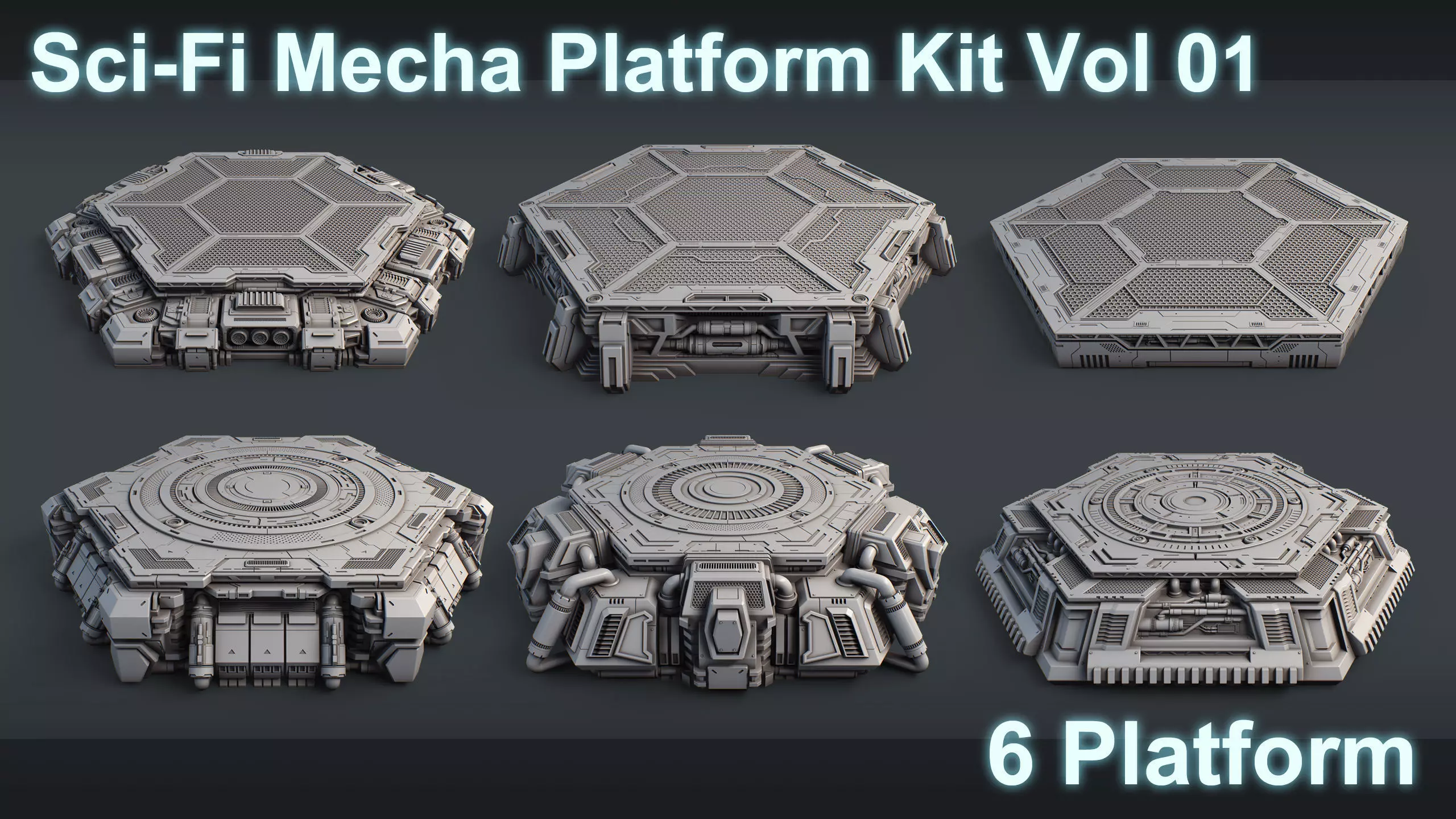 Sci-Fi Mecha Platform Kit Vol 01 3D model_0