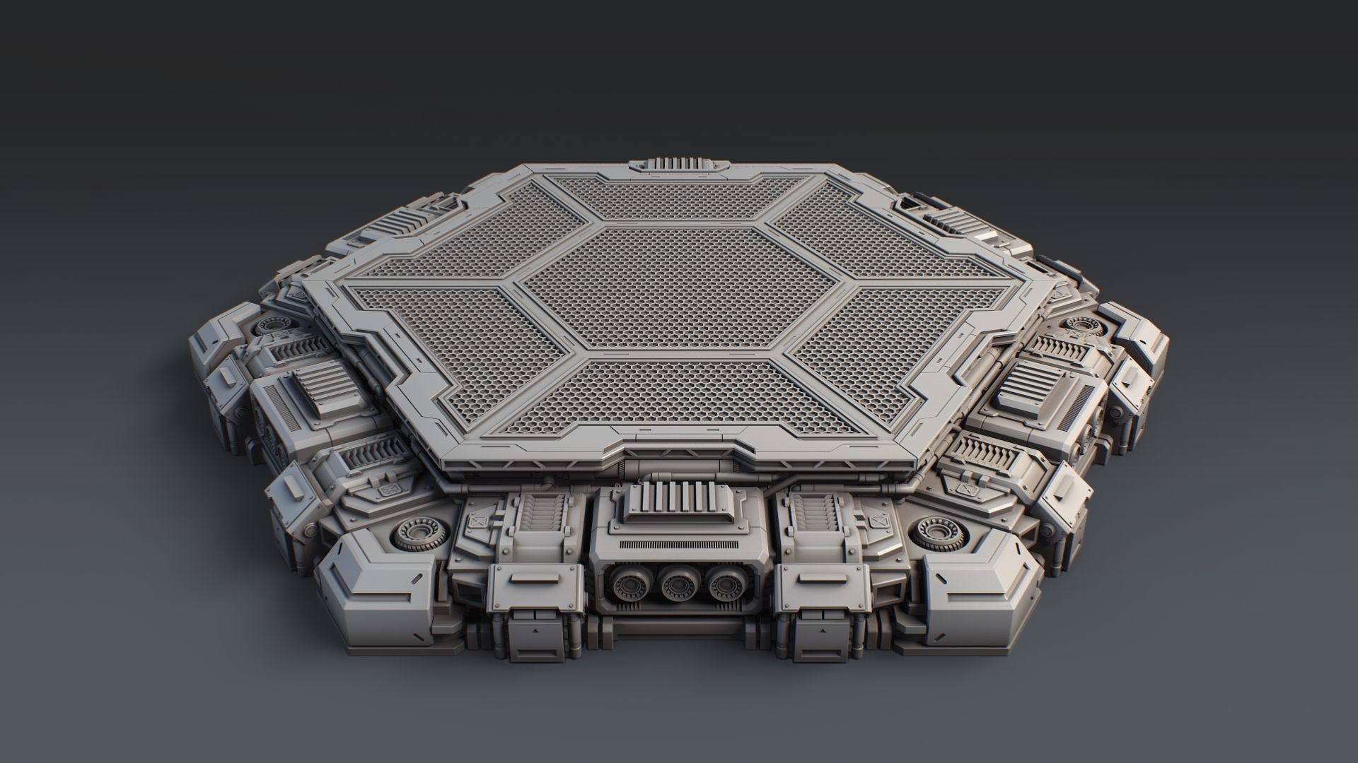 Sci-Fi Mecha Platform Kit Vol 01 3D model_6