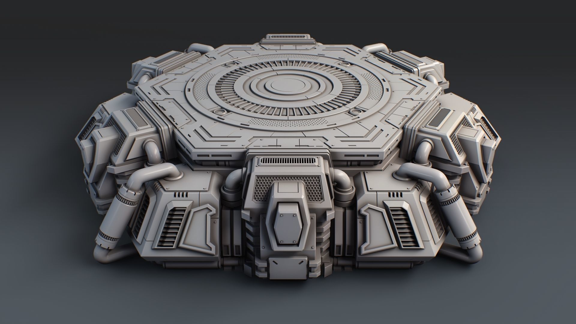 Sci-Fi Mecha Platform Kit Vol 01 3D model_12