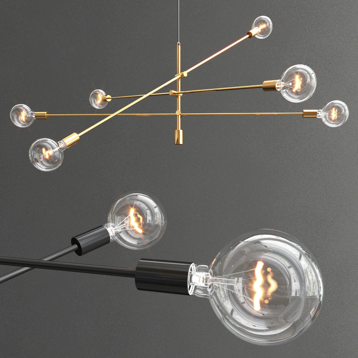 Mobile chandelier grand 3D model_1