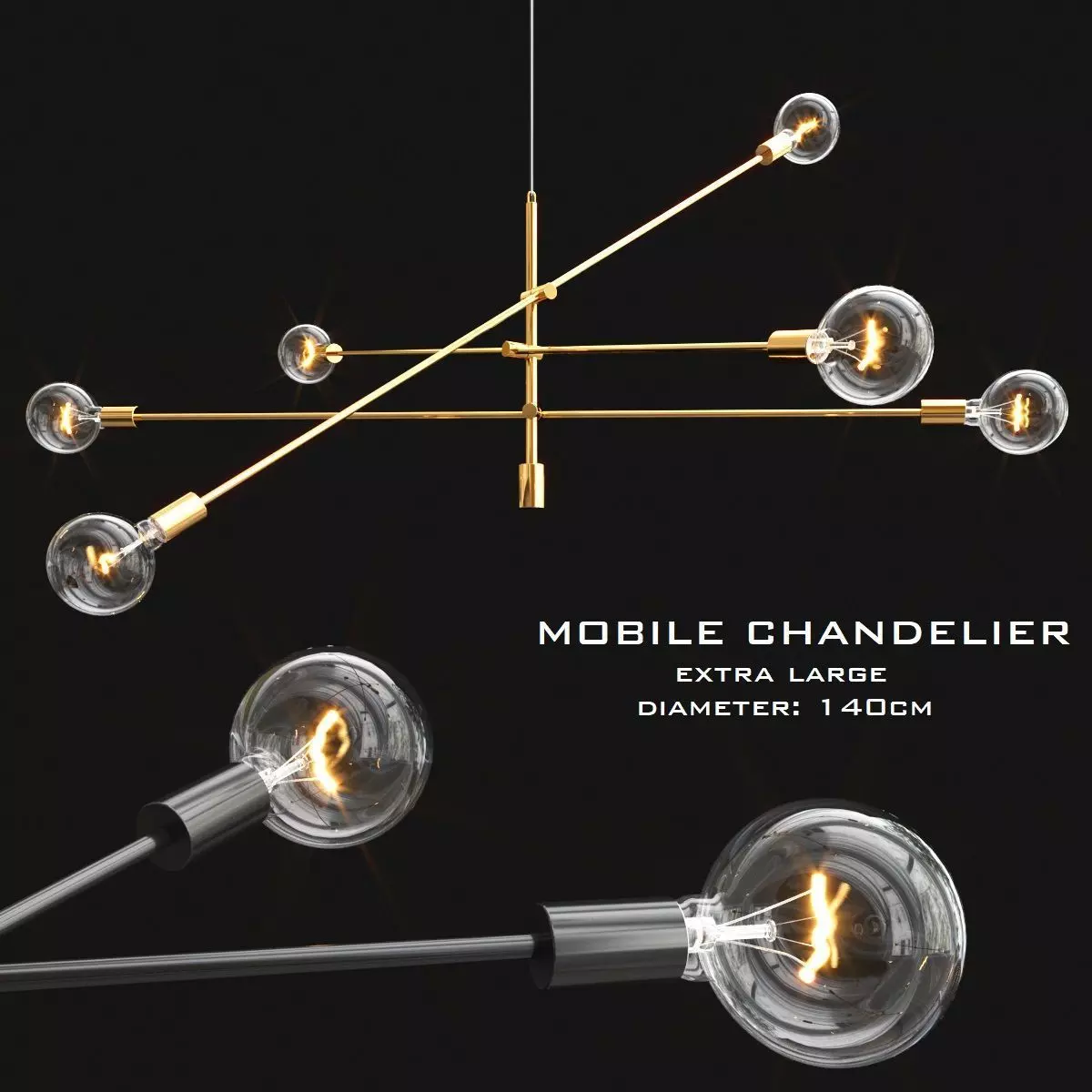 Mobile chandelier grand 3D model_0