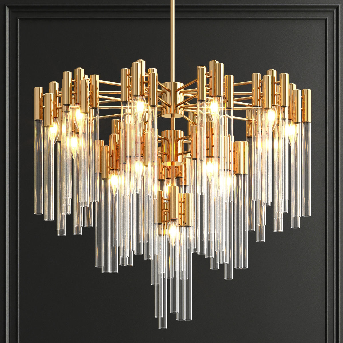 Collection of modern crystal chandeliers 3D model_4