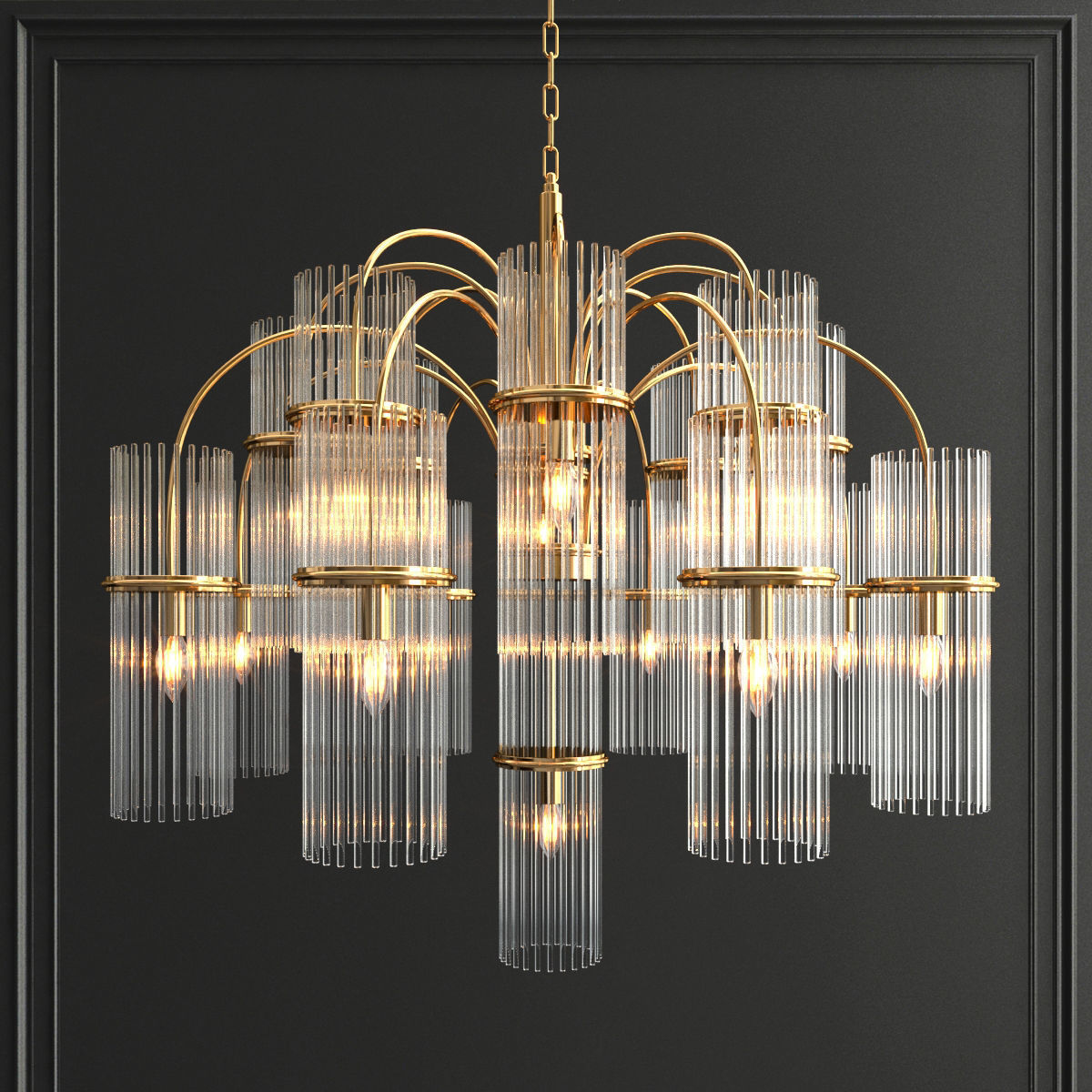 Collection of modern crystal chandeliers 3D model_2