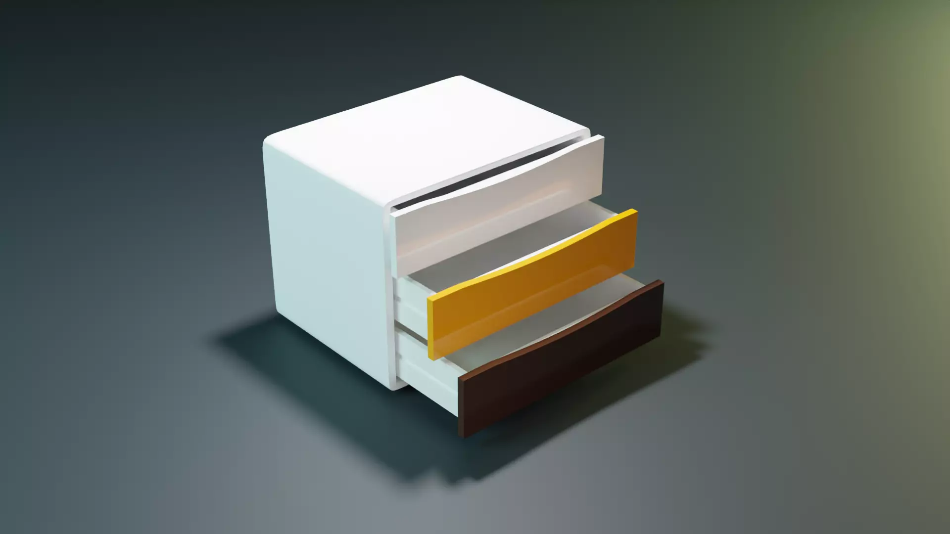 Mini Drawer Low-poly 3D model_0