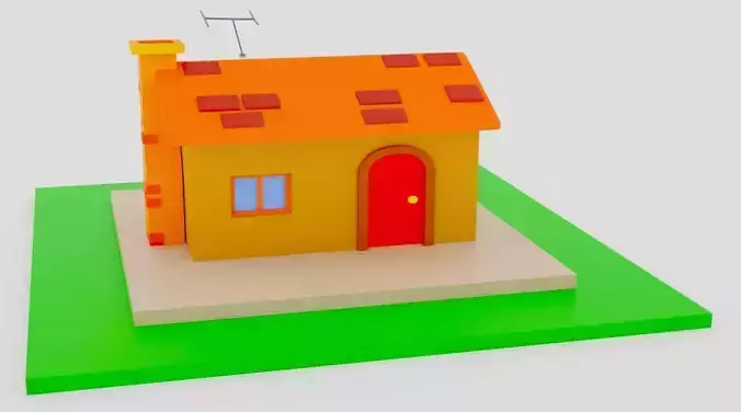 Low poly home house 3D model