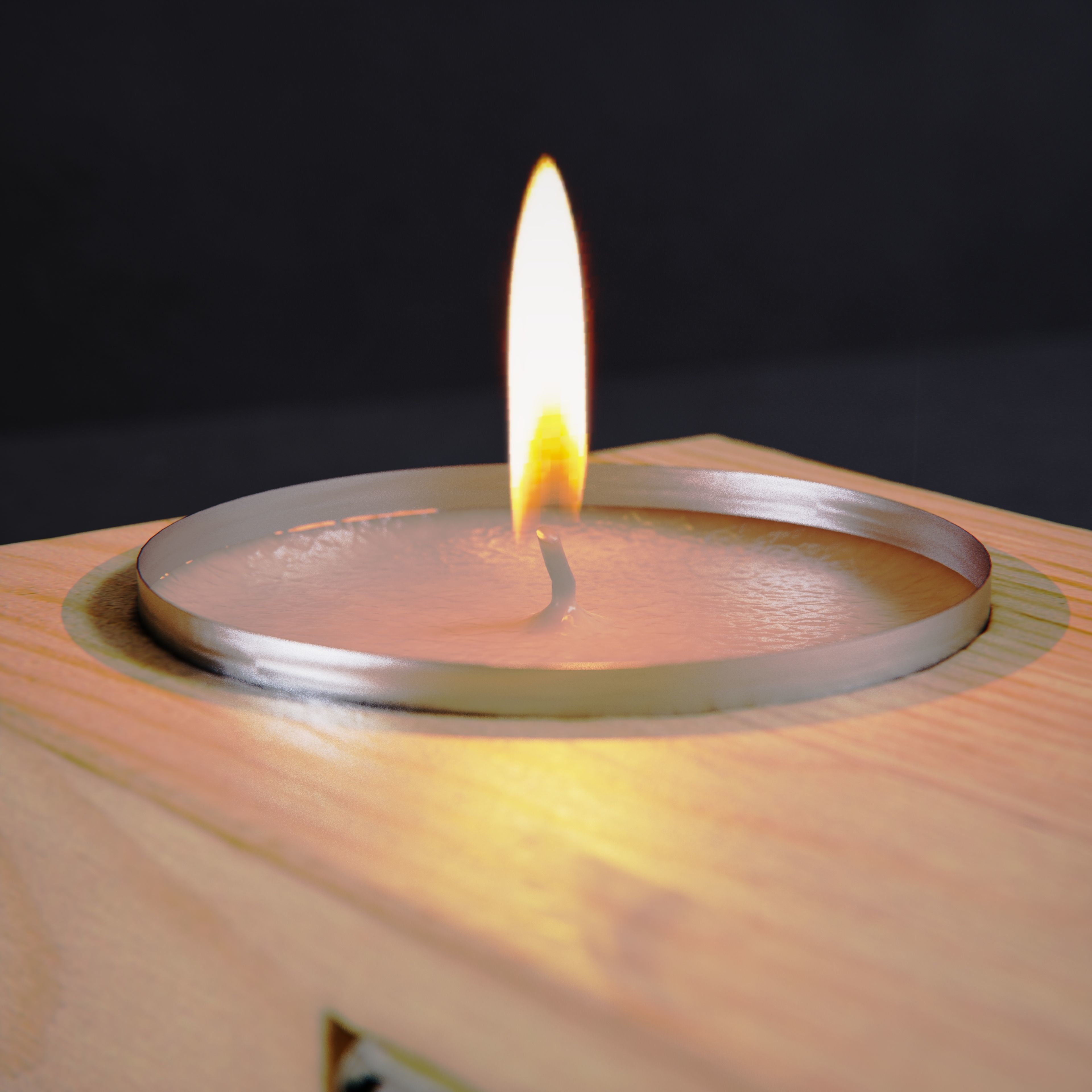 Wooden match candle holder 3D model_11